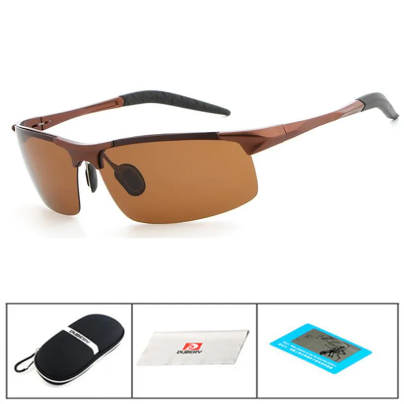 D8177 Brown Винтажные алюминиевые поляризованные солнцезащитные очки, мужские классические брендовые солнцезащитные очки для мужчин, очки для вождения с покрытием - Цвет линз: D8177 Brown