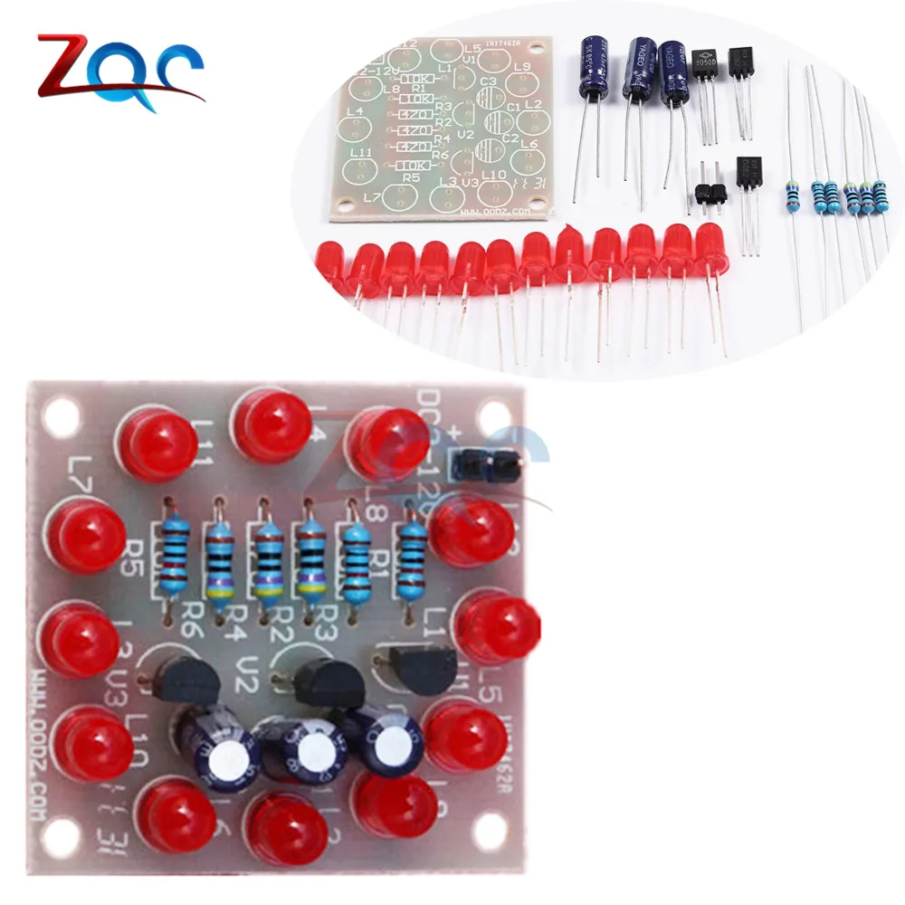 

Circular Lamp Suite 12PCS LED Red DIY Kit Perfect Electronic Flash LED Electronics DIY