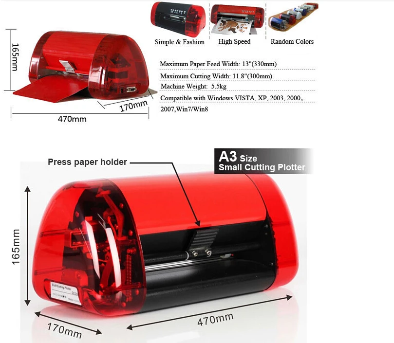 Мини Виниловый резак Cutok DC240 PU PVC Размер A4 Настольный портативный режущий