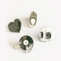 1 set4 pcs new skull brooches and enamel pins for women cute broshes heart helloween fashion jewelry accessories party gifts