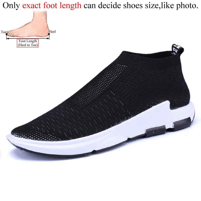 Black sport shoes men running for sock sneaker women black red breathable summer sneakers gym mens trainers footwear big size 47 48 - Цвет: Black