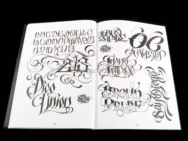 1 шт., тату, флэш-книга, каллиграфия, английский шрифт, надпись, тату, книга, дизайн, шаблон, А4