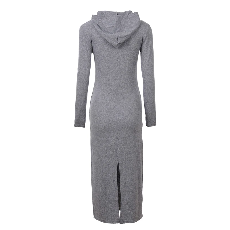 Женское платье с капюшоном Повседневное 2018 длинным рукавом и буквенным принтом