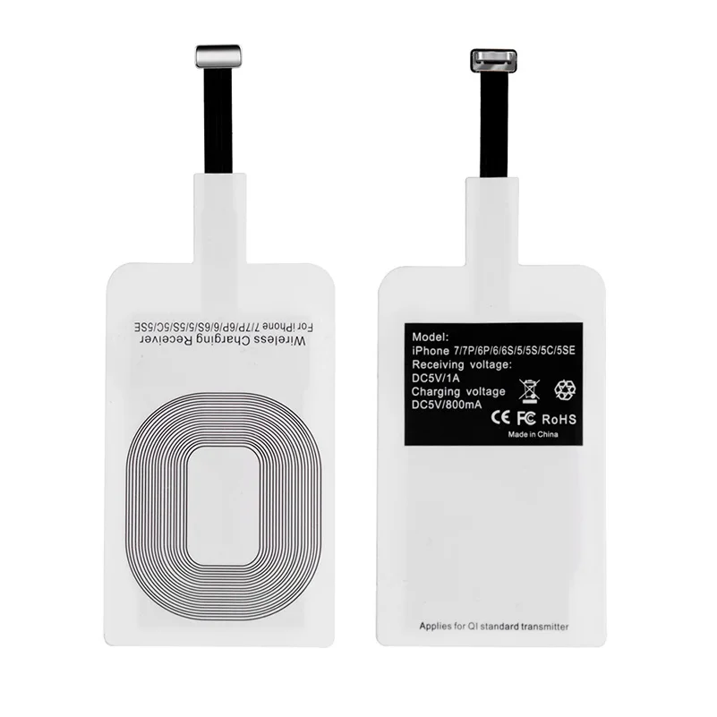 Ультратонкий Стандартный беспроводной приемник Qi для зарядки адаптер iPhone 5 5S 5C SE 6