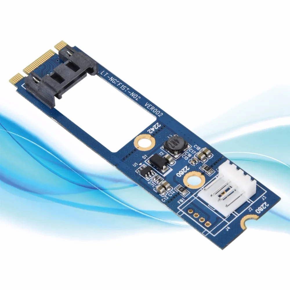 M2 к SATA M.2 NGFF SATA к 7Pin SATA горизонтальный адаптер карты расширения+ 4Pin кабель питания для WinXP Win7 Win8