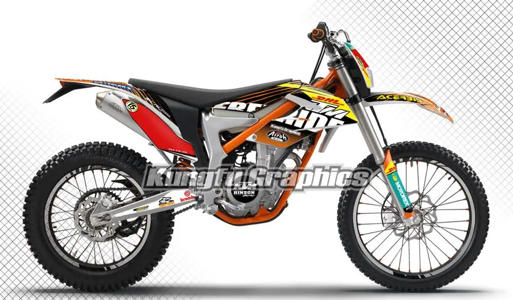 Кунг-фу графика персонализированный стикер на заказ MX наклейки комплект автомобиля обертывания для KTM Фрирайд 250R 350 2012 2013 - Цвет: Style 01