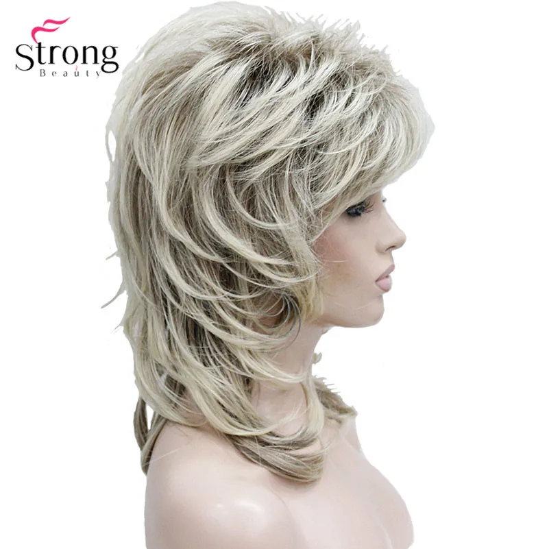 StrongBeauty женский слоистый парик из синтетических волос с темными корнями Омбре