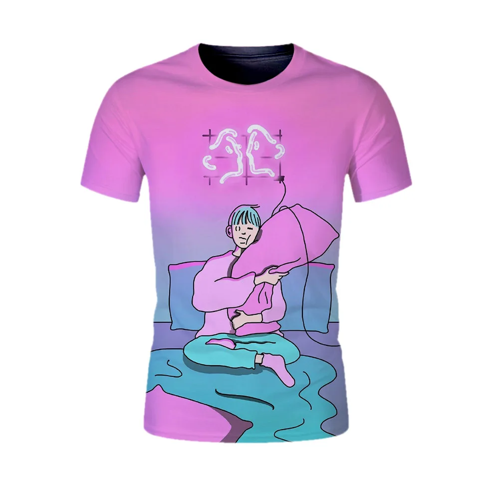Футболки с рисунками летние мужские футболки для пары Объёмный рисунок (3D принт)