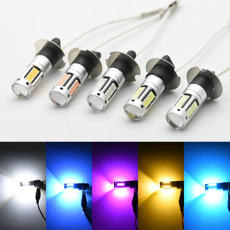 2X H3 светодиодный 30SMD 4014 чипы PK22S туман светильник противотуманные фары DC12V цвет: