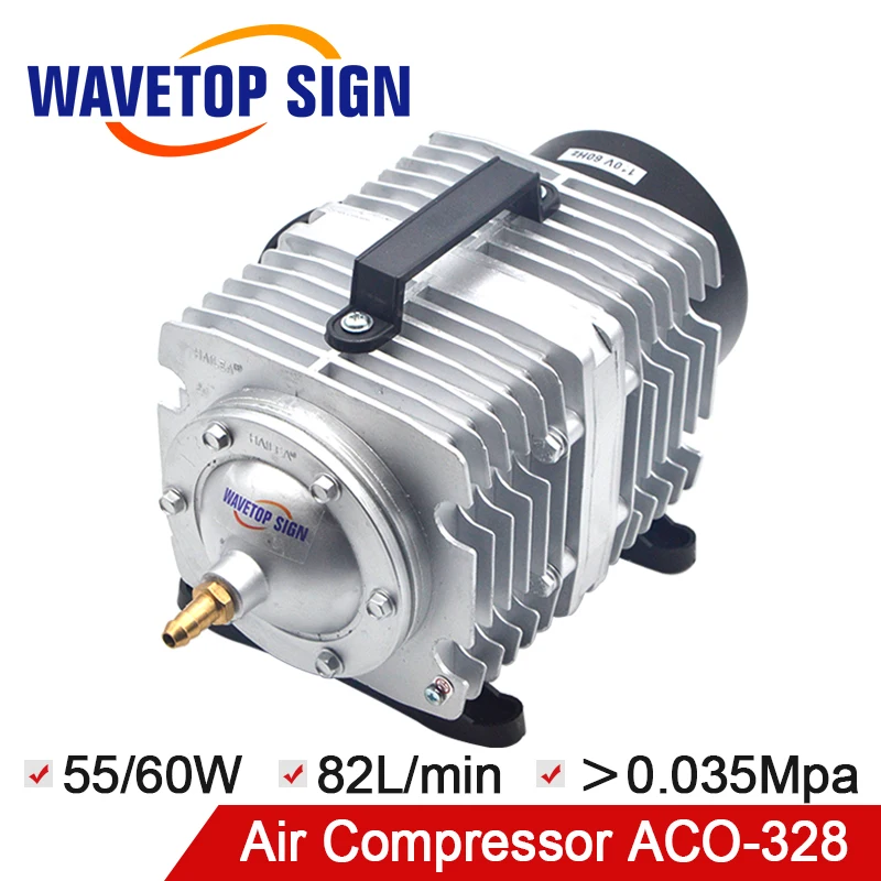 WaveTopSign воздушный компрессор ACO-328 55/60 Вт Электрический магнитный воздушный насос для CO2 лазерной гравировки и резки