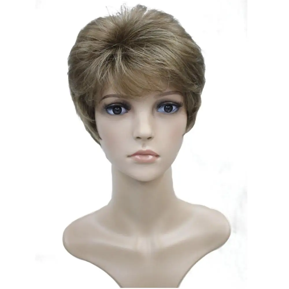 StrongBeauty женский синтетический парик черный/Блонд короткие прямые волосы натуральные парики - Цвет: Многоцветный