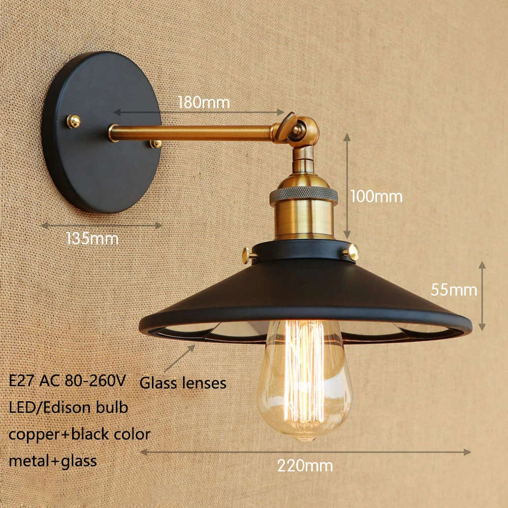 Настенные светильники E27 в стиле ретро 4 цвета 110 В 220 переменного тока|light sconce|led wall