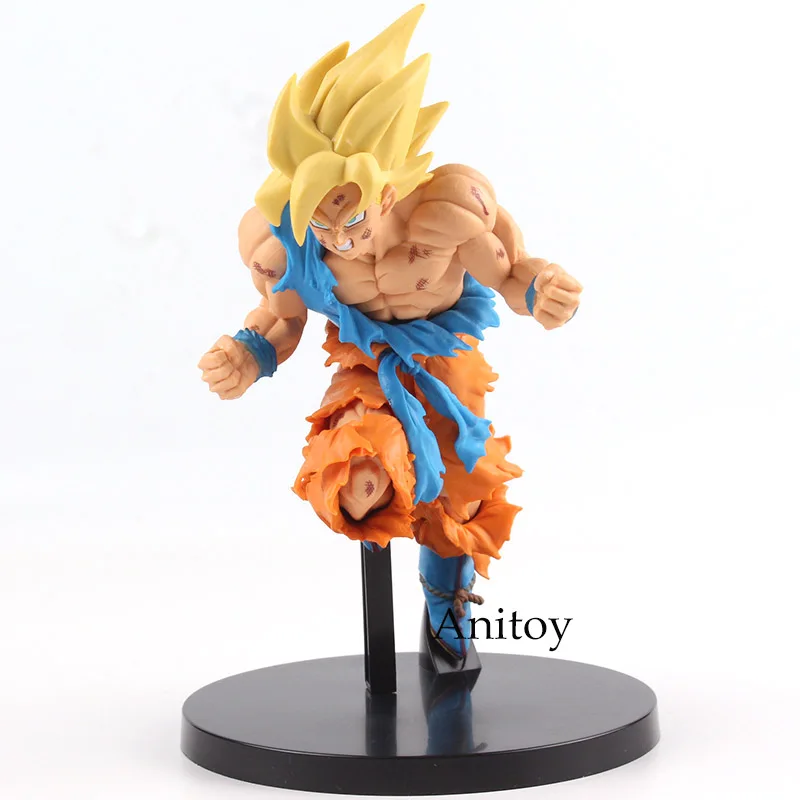 in bag Прыжок 50-летия Dragon Ball Z Супер Саян Гоку ПВХ Статуэтка Сон Гоку Коллекционная модель игрушки 22 см - Цвет: in bag