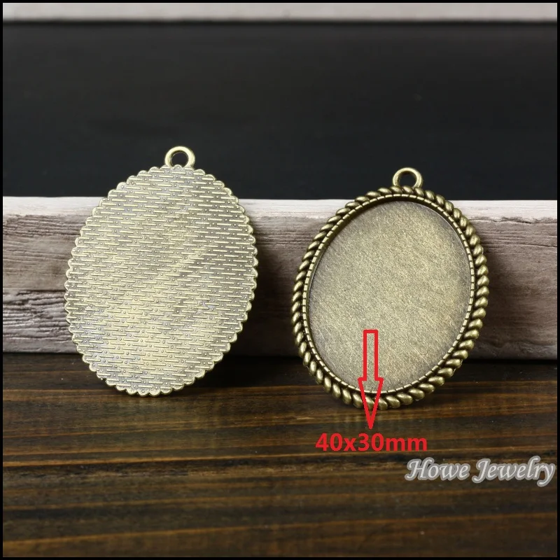 Новинка винтажный 20 шт. антикварный бронзовый овальный Камея/рамка для кабошона