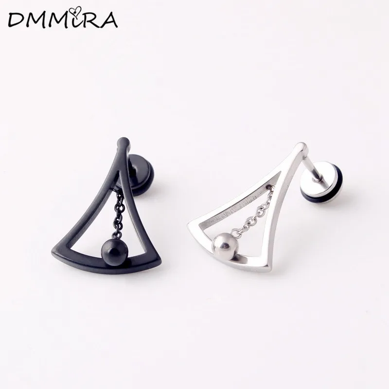 Fashion Punk Color gold Black Sector Titanium Steel Women Men Hollow Clock Hypnosis Chain Earrings Brincos Jewelry | Украшения и