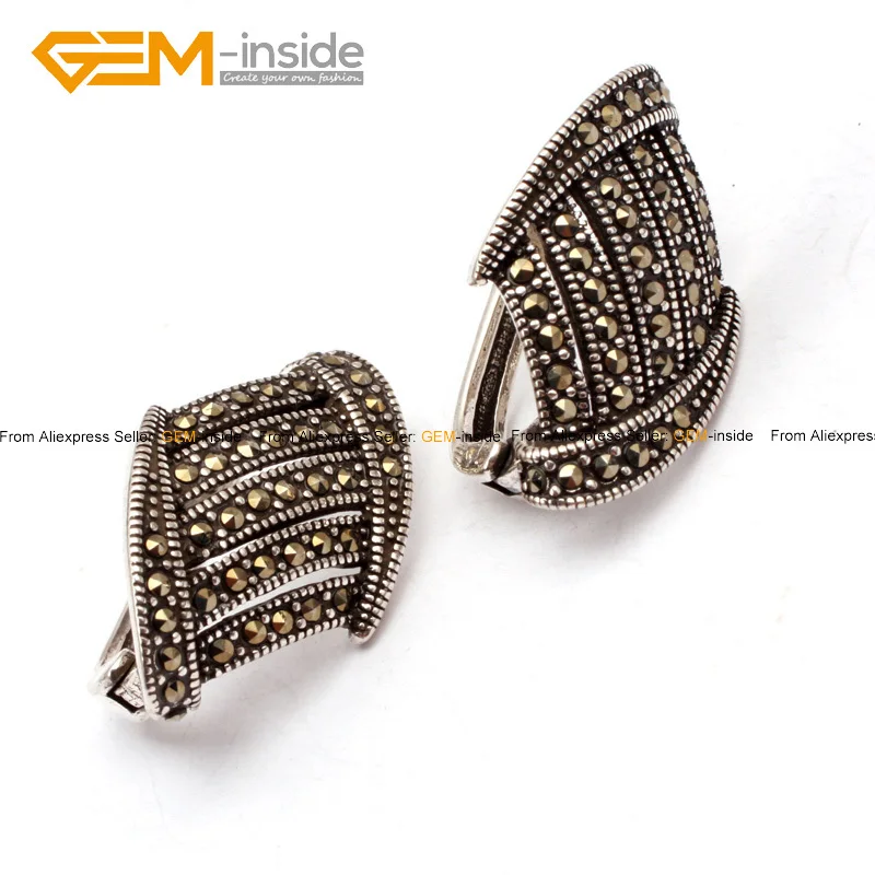 Марказит в форме лестницы старинное серебряное кольцо серьги кулон ювелирный