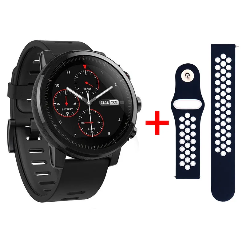 Strat2BC-BC2 Xiaomi mi Huami Amazfit 2 Amazfit Stratos 2 умные часы мужские с gps Xiao mi часы PPG пульсометр 5ATM - Цвет: Strat2BC-BC2