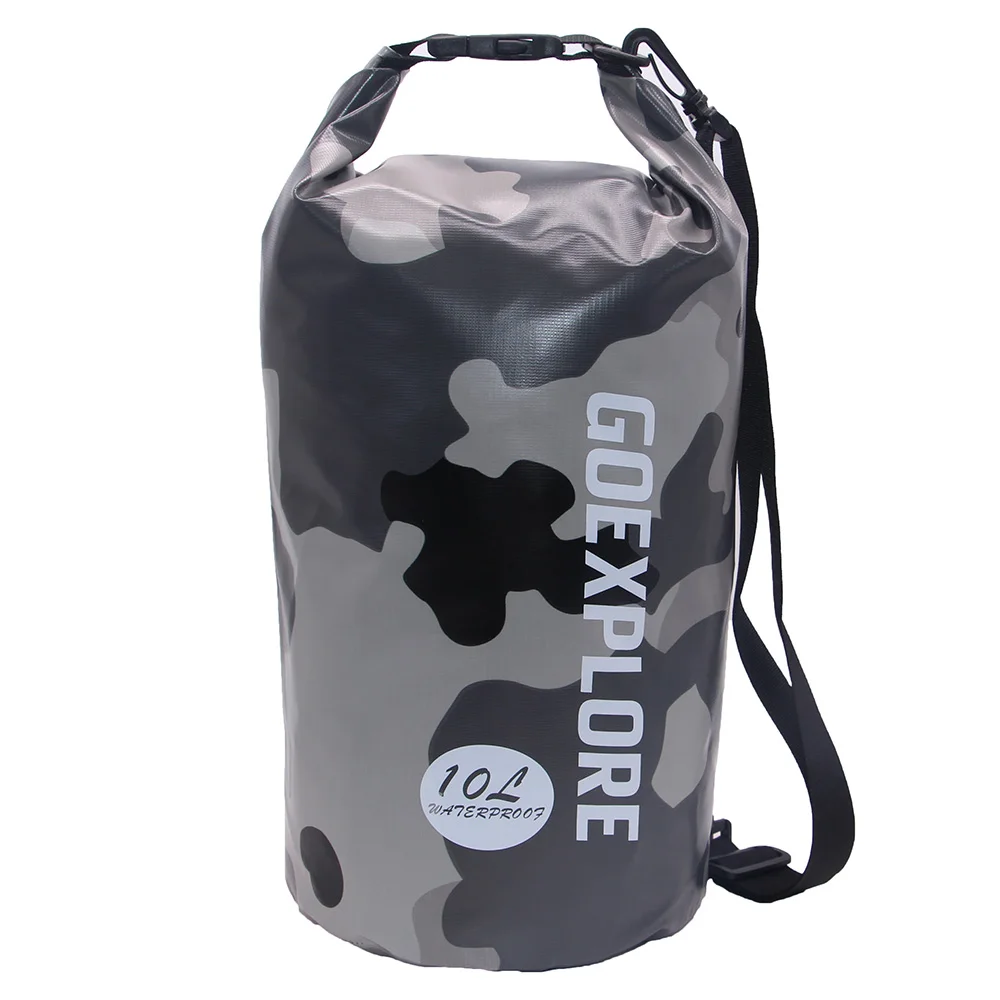 10L Grey Camo 10L 20L Водонепроницаемый сухой мешок Рулон Топ компрессионный мешок сохраняет снаряжение сухой для плавания Каякинг пляж рафтинг лодочный Туризм Кемпинг - Цвет: 10L Grey Camo