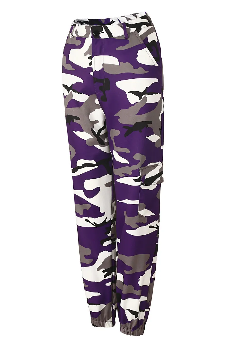 

2018 Women High Waist Demin Camouflage Orange Yellow Pants Fashion Jean Trousers Pantalon Mujer Pencil Military Camo Sweatpants