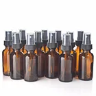 Пустые флаконы-распылители из янтарного стекла с черными мелкими распылителями для эфирных масел, дезинфицирующее средство для рук, косметика на спиртовой основе, 12 шт., 30 мл