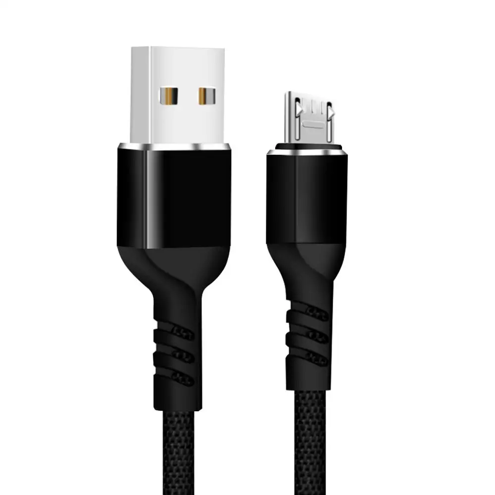 Black USB Cable FONKEN Micro USB кабель 3A Быстрая зарядка USB кабель для передачи данных 1 м 2 м тканевый Плетеный Android USB ЗУ для мобильного телефона Быстрый зарядный провод - Цвет: Black USB Cable