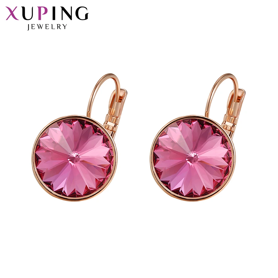 Xuping круглые серьги-кольца с кристаллами от Swarovski винтажные Роскошные ювелирные изделия вечерние подарки на день святого Валентина для девочек и женщин M92-20477