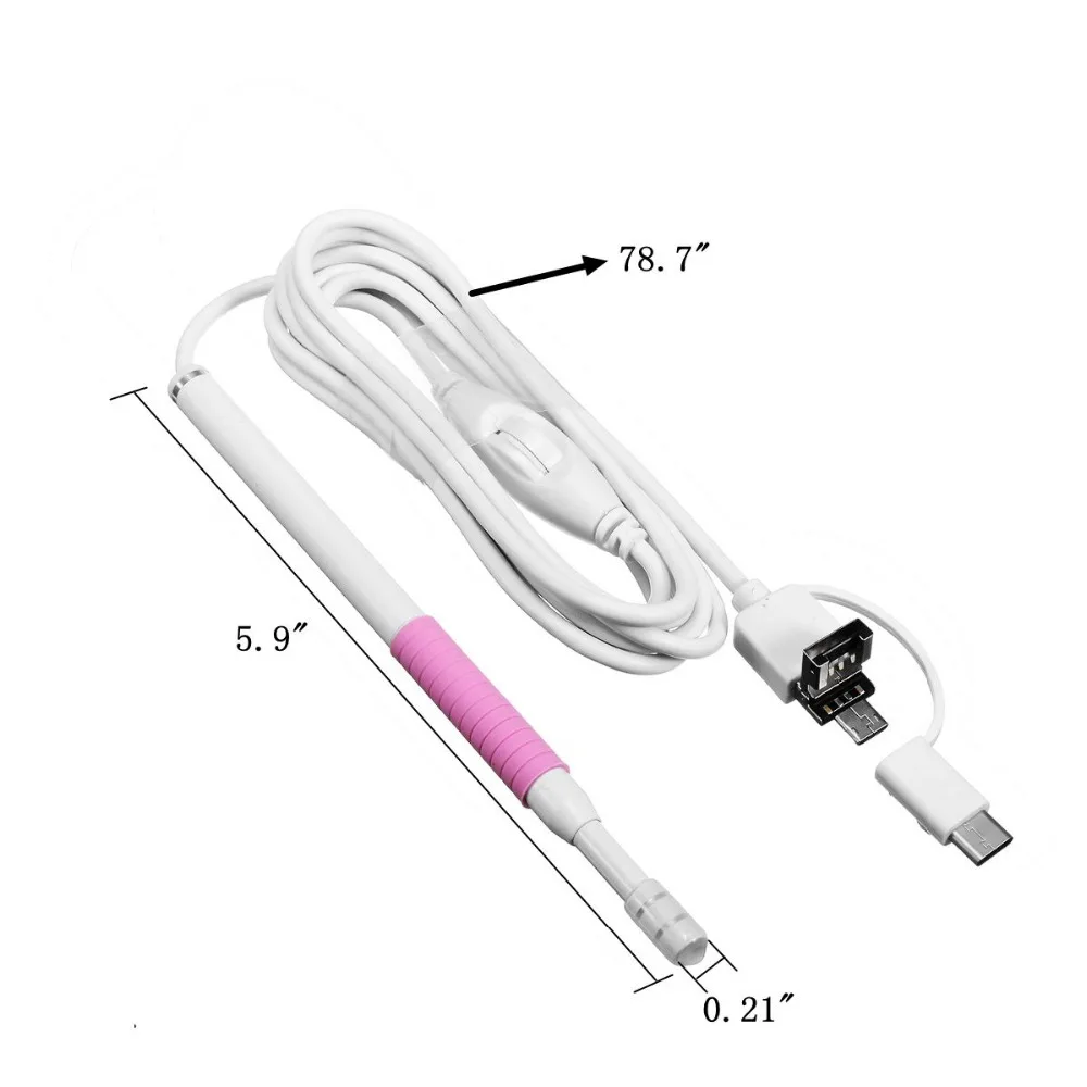 Плотно прилегающие к уху супер чистый чистки ушей USB эндоскоп 3 в 1 чистая ухо