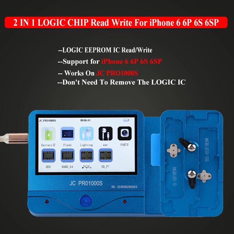 JC PRO1000S логический EEPROM IC чип программист чтение записи для iPhone 6 6P 6S 6SP Инструменты