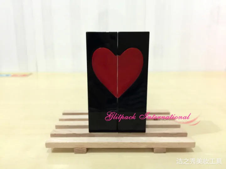 50pcs/lot ABS/AS Material Special Heart 12.1mm DIY Lipstick Cosmetics Tool Black Glossy Tube Empty Container |