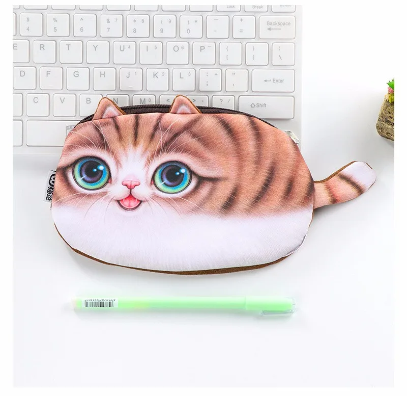 Яркий 3D Рисунок, массивный Кот, пенал, сумка для хранения канцелярских принадлежностей, сумка-Органайзер, школьные принадлежности, студенческий приз
