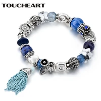 toucheart stainless steel tassel bracelet bangles charms for women luxury brand jewelry making bead flower bracelets sbr180081