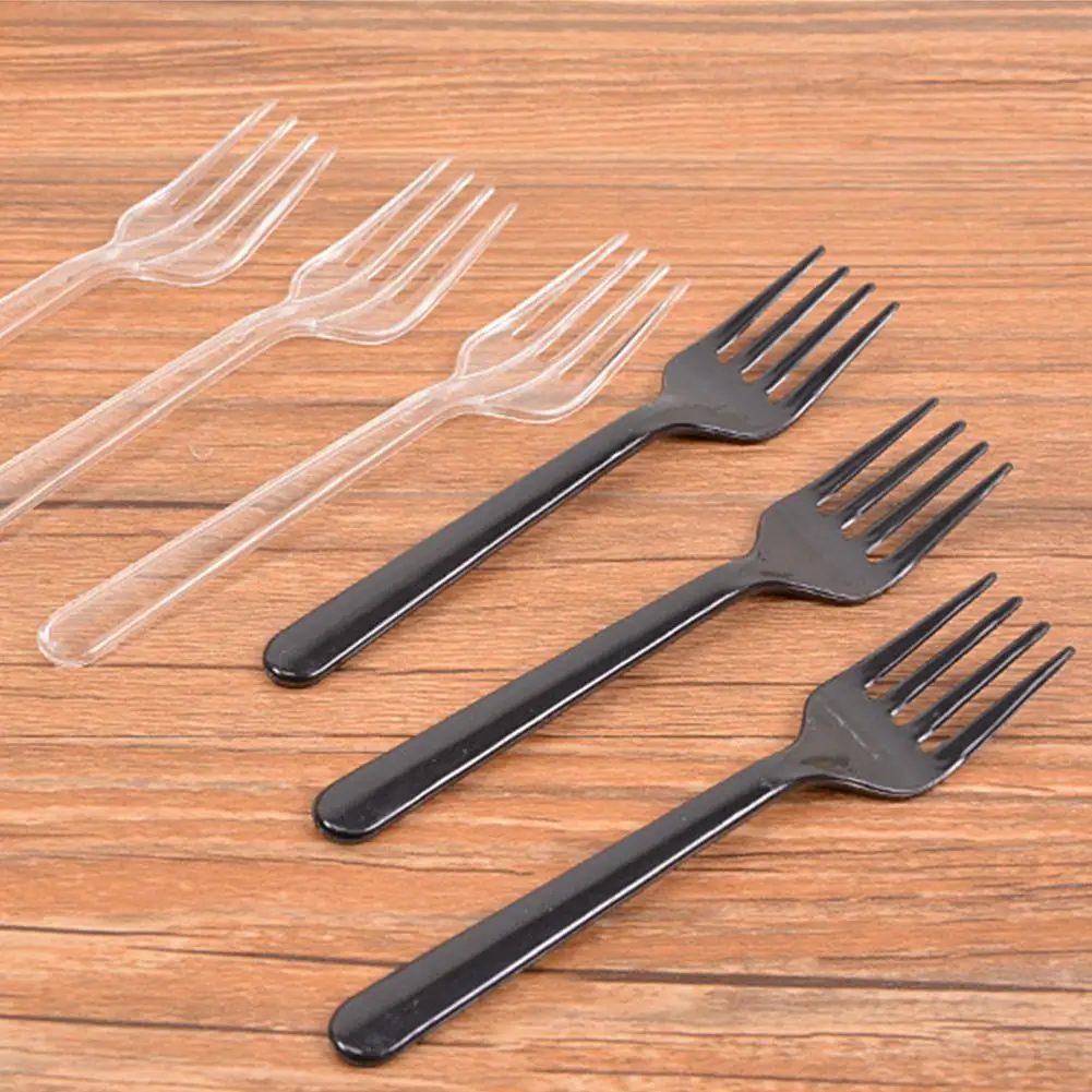 Adeeing 95 шт. 4 зуб одноразовый прозрачный Пластик торт Вилка для десерта|cake fork|disposable