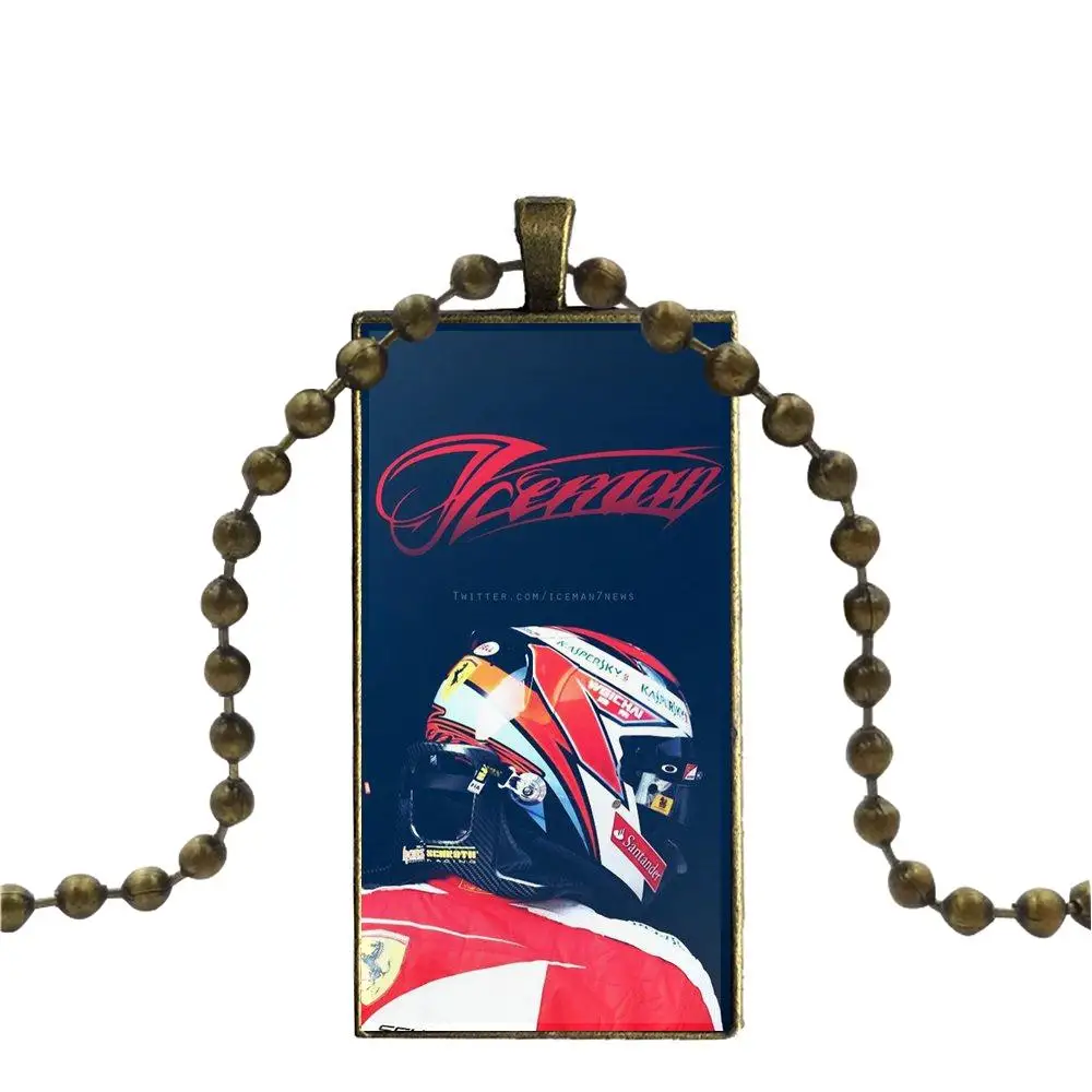EJ glaze Kimi Raikkonen я знаю что делаю! Iceman шлем стекло кабошон кулон ожерелье