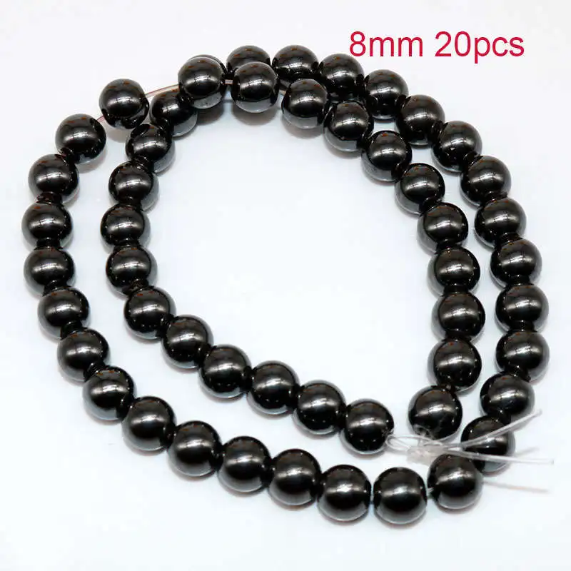8MM black 6 мм 100 шт черный гематит желчный камень Бусины распорные бусины ручной работы Шарм, изготовление украшений не выцветает - Цвет: 8MM black
