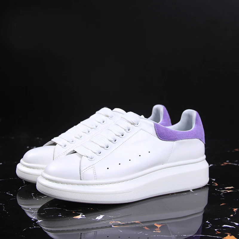 suede purple Новинка; Дизайнерская обувь на танкетке; белая женская обувь; спортивная обувь на платформе; женская обувь из воловьей кожи; модная женская обувь из овечьей кожи с блестками - Цвет: suede purple