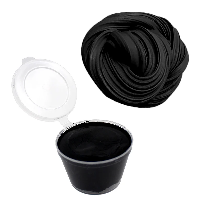 Black Slime 1 коробка масло слизи глина DIY пушистый поплавок слизи мягкие принадлежности антистресс образование ремесло волшебный песчаный пластилин набор игрушек - Цвет: Black Slime