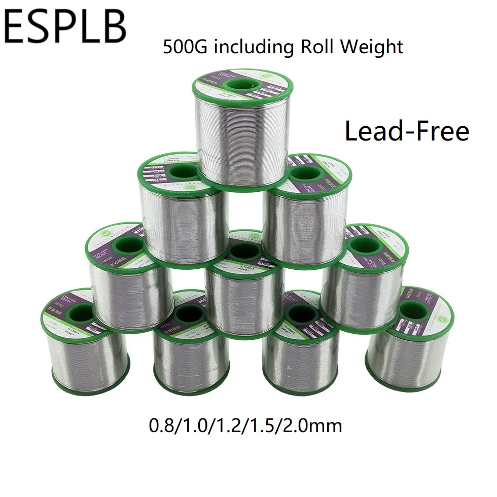 Esplb 500G 0,5/0,6/0,8/1,0/1,2/1,5/2,0 мм бессвинцовый припой проволока олова сварки паяльник для подключения к канифольное ядро припоя Sn99.3 Cu0.7