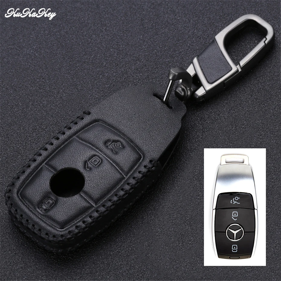 Black Чехол для ключа автомобиля защитный чехол для ключа для Mercedes Benz W203 W210 W211 W202 W204 AMG C E S CLS CLK CLA SLK W205 W212 W124 - Название цвета: Black