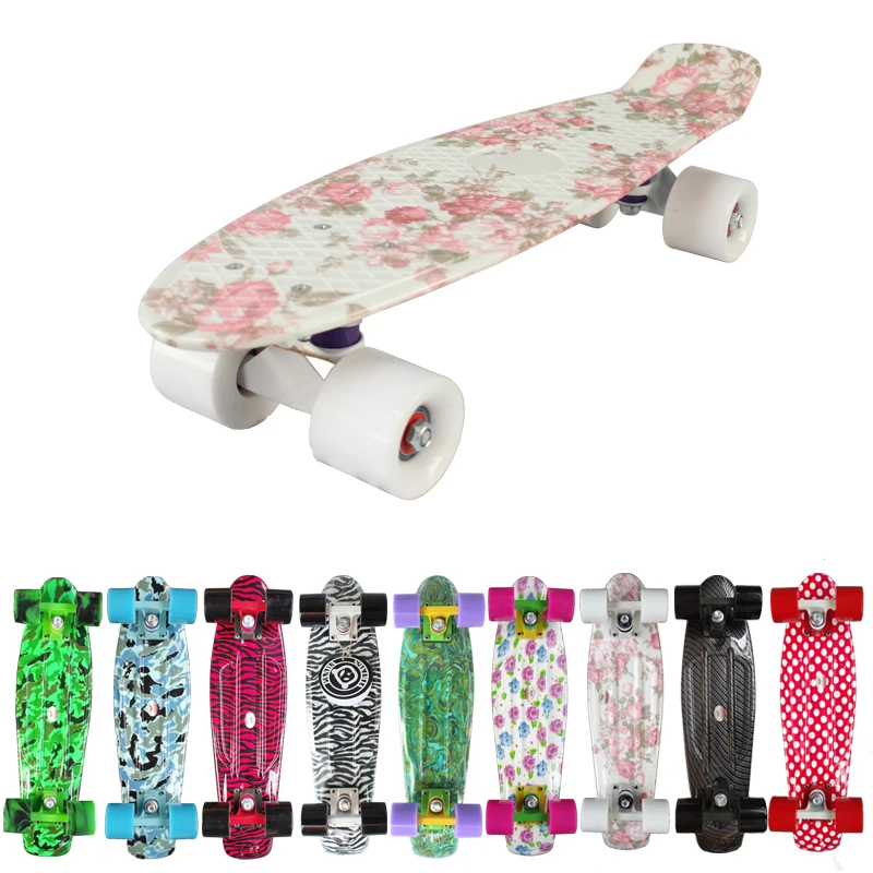 

New 2019 Custom Peny Skateboard Graphic series 22" Retro Mini Skate Fish Long Board cruiser longboard complete skates patins