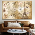 Винтажная Карта Европы, плакаты и принты, современные художественное изображение карты мира холст, настенные картины картин для декора гостиной
