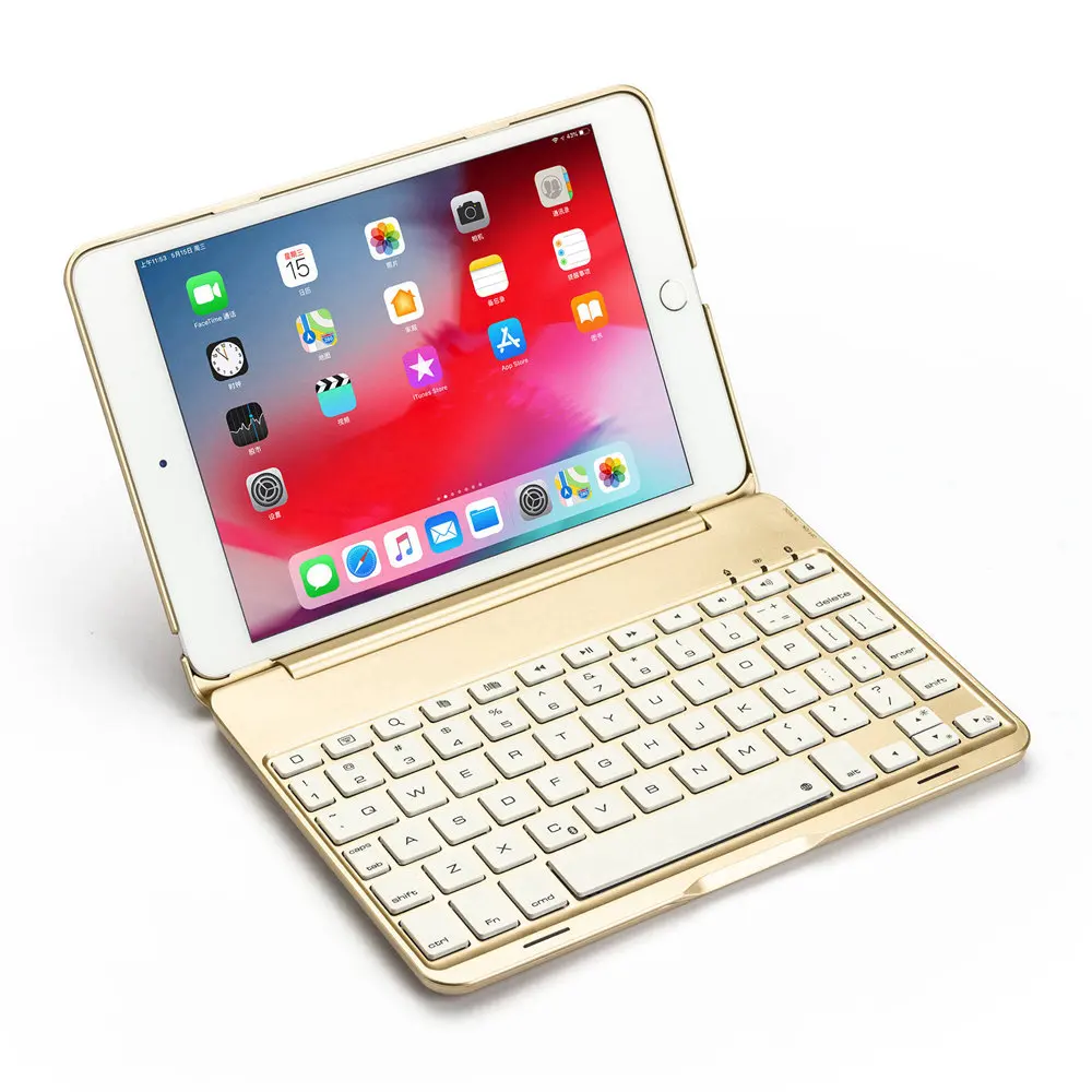 Для iPad mini 5 2019 2 в 1 Умная алюминиевая Беспроводная Bluetooth клавиатура со