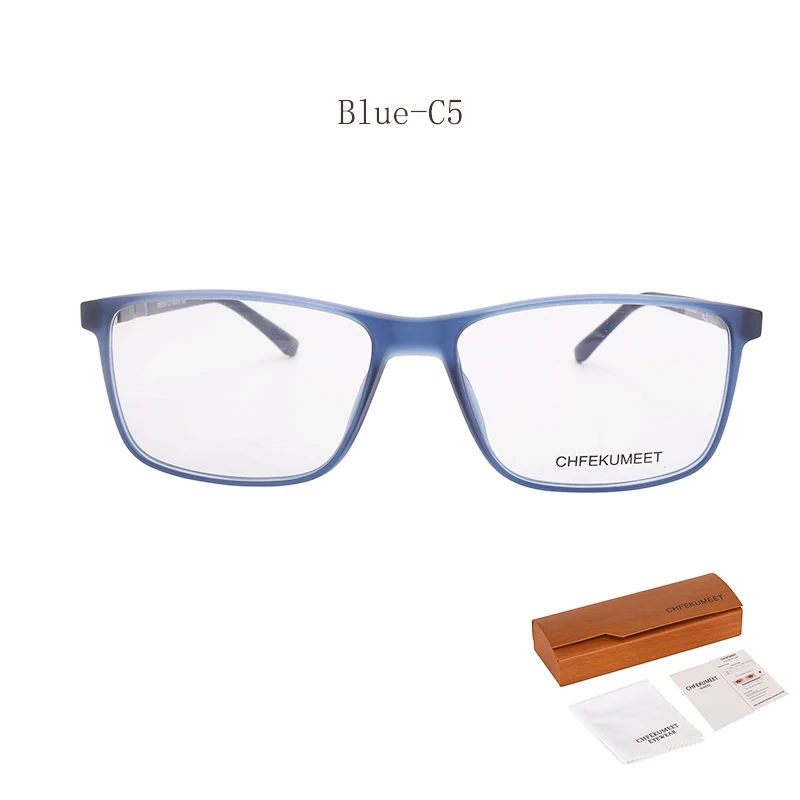 C5 CHFEKUMEET прямоугольник очки рецепт кадр Оправы для очков Для мужчин Gafas ацетат мужских оправ оптические очки - Цвет оправы: C5