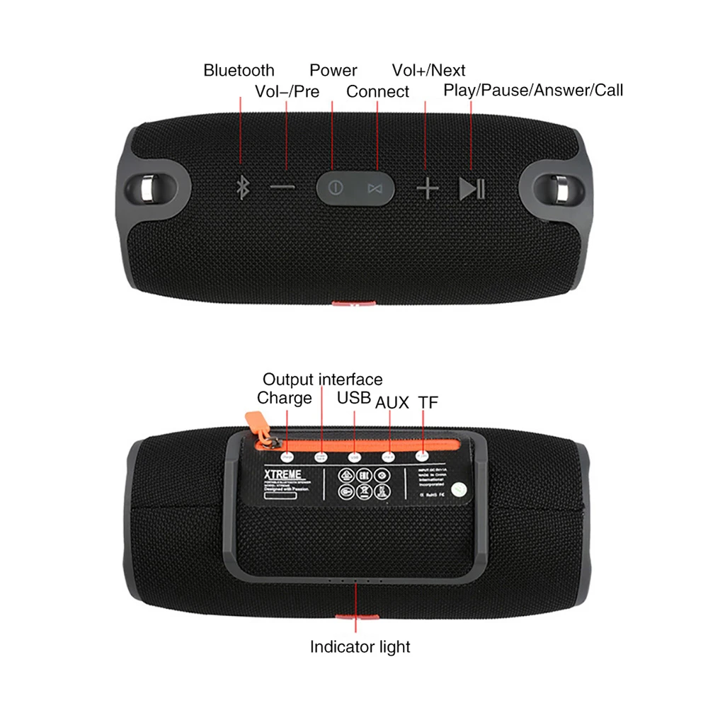 Wireless Best Bluetooth Speaker Waterproof Portable Outdoor Mini Column Box Loud Subwoofer Design For Phone | Электроника