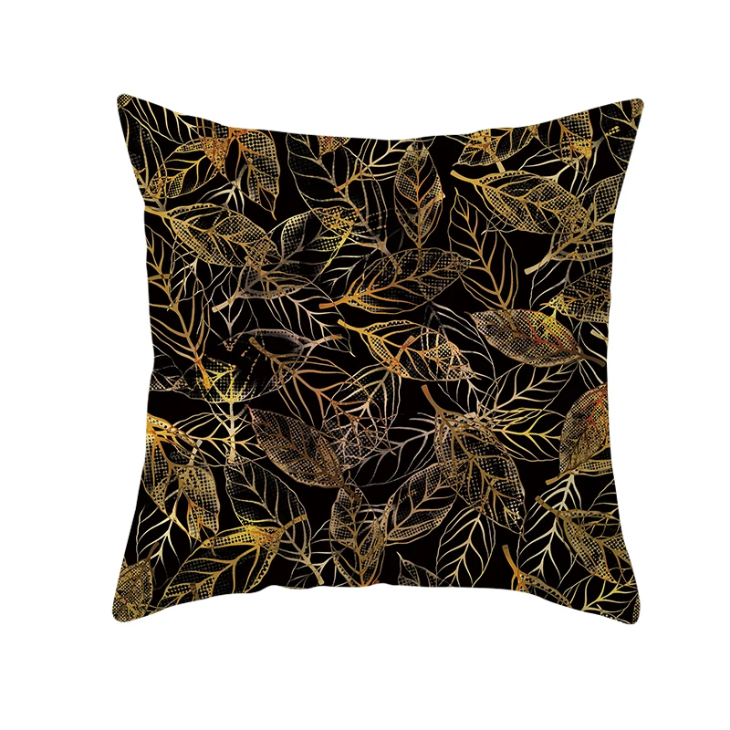Mling 1 шт. 45x45cmBlack Gold Leaf наволочка персиковая наволочка Талия Подушка полиэстер Подушка Чехол
