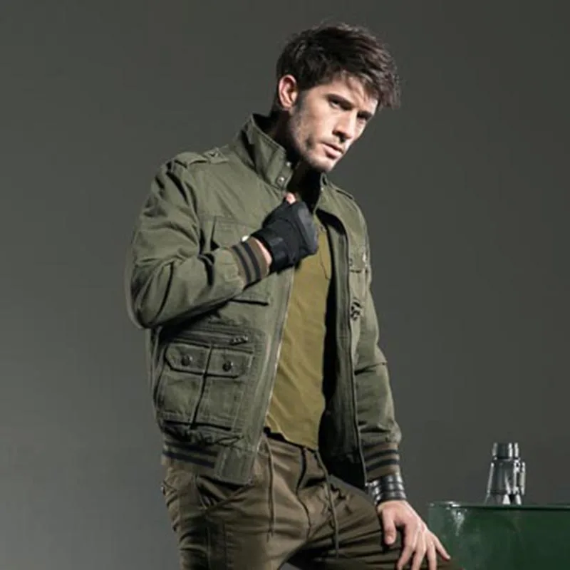 Мужская куртка бомбер в стиле милитари черная приталенная ветровка из денима