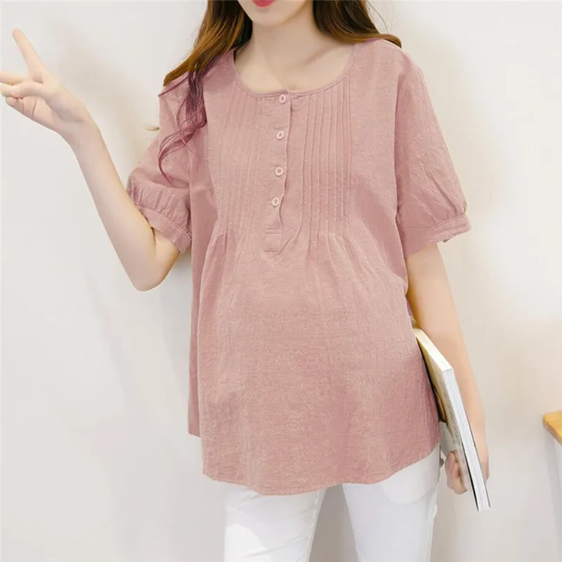 

Summer round neck thin cotton short sleeves Pregnant women's tops Short maternity clothes Pregnant women T-shirts Shirts