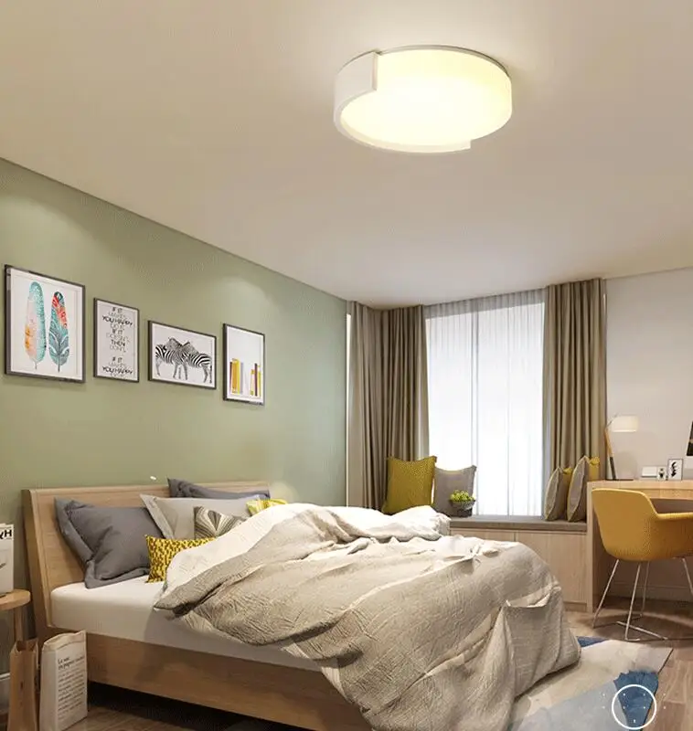 Creative bedroom lamp Simple modern round led ceiling warm romantic master room study | Освещение