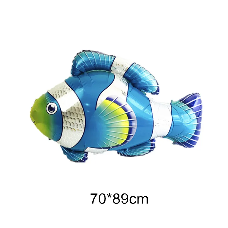 blue fish Мультяшный воздушный шар из фольги в виде животного, панды, лисы, слона, бабочки, динозавра, гелиевые шары для детей, украшения для дня рождения, подарок - Цвет: blue fish