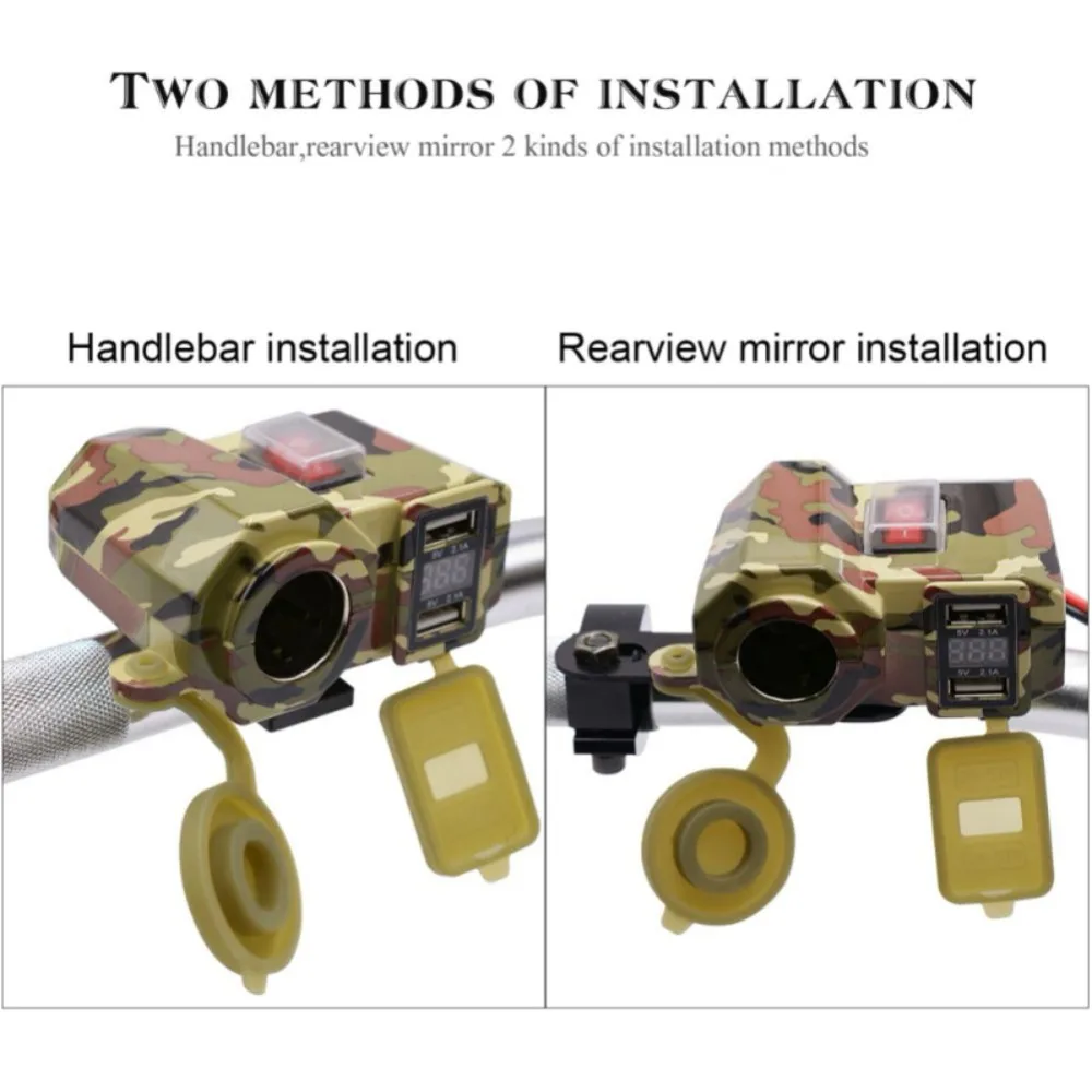 Зарядное устройство для мотоцикла с двумя USB портами 12 В|Зажигалка| |