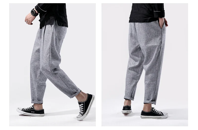 Men Vintage Fashion Casual Loose Pant Japan Harajuku Streetwear Harem Trousers Male